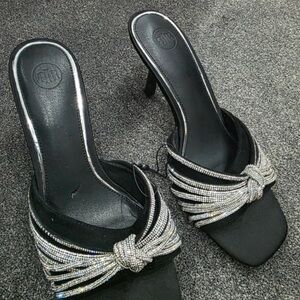 River Island Black and Silver Heels